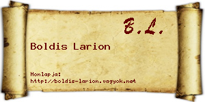 Boldis Larion névjegykártya